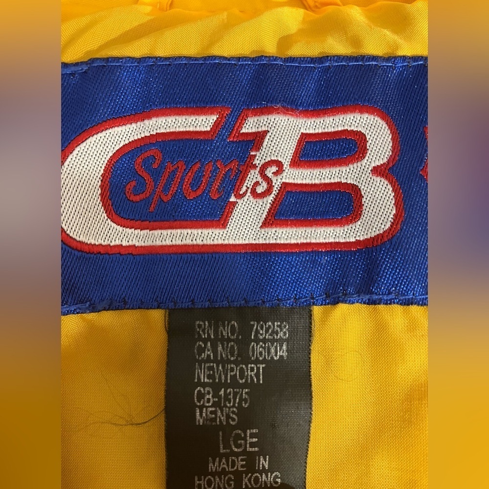 Men’s Hooded Jacket/Coat/Windbreaker, Large, Gray/Yellow/Red, CB Sports - Picture 4 of 14